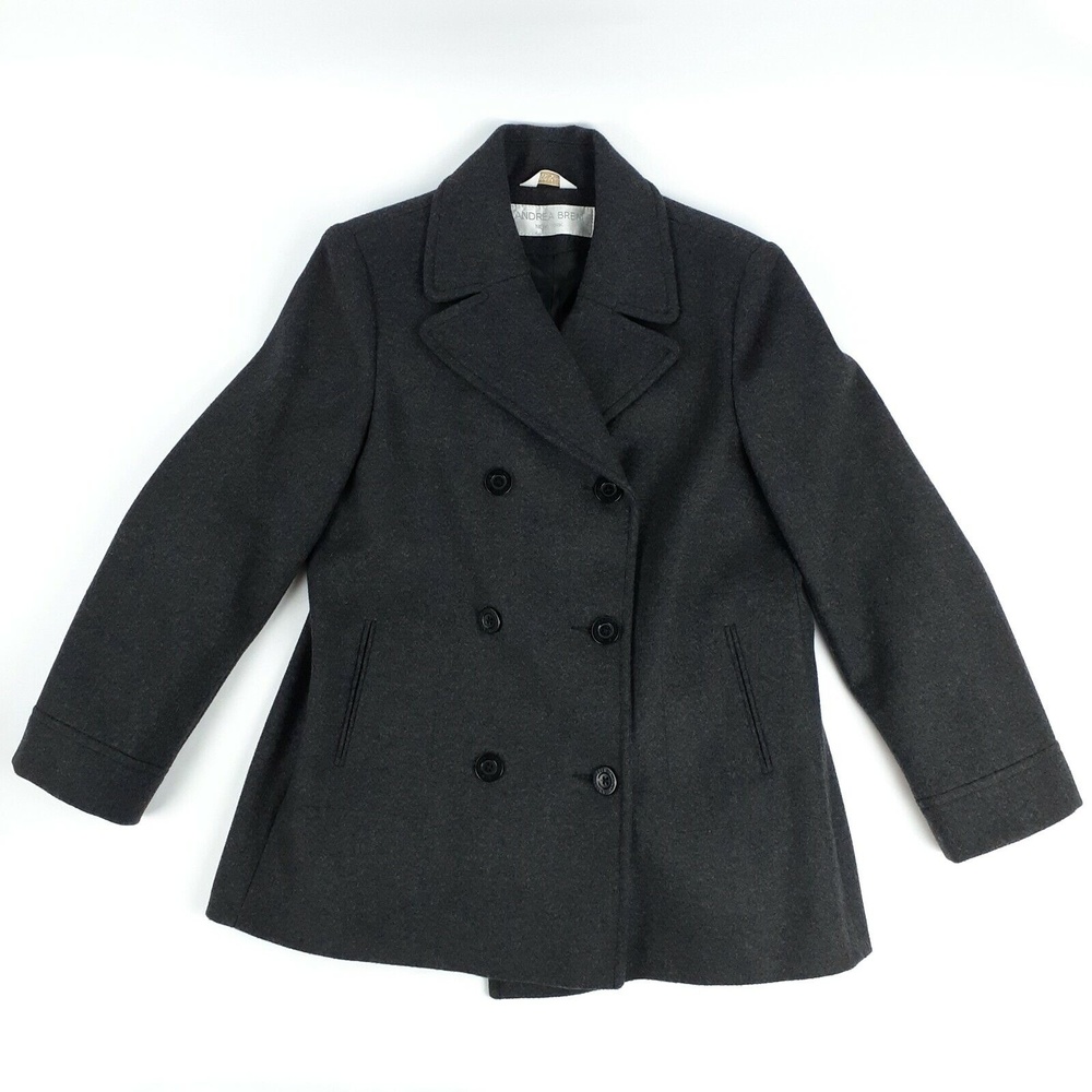 Andrea Brem Merino Wool Peacoat Women's Medium Double Breast Coat Travel Hiking